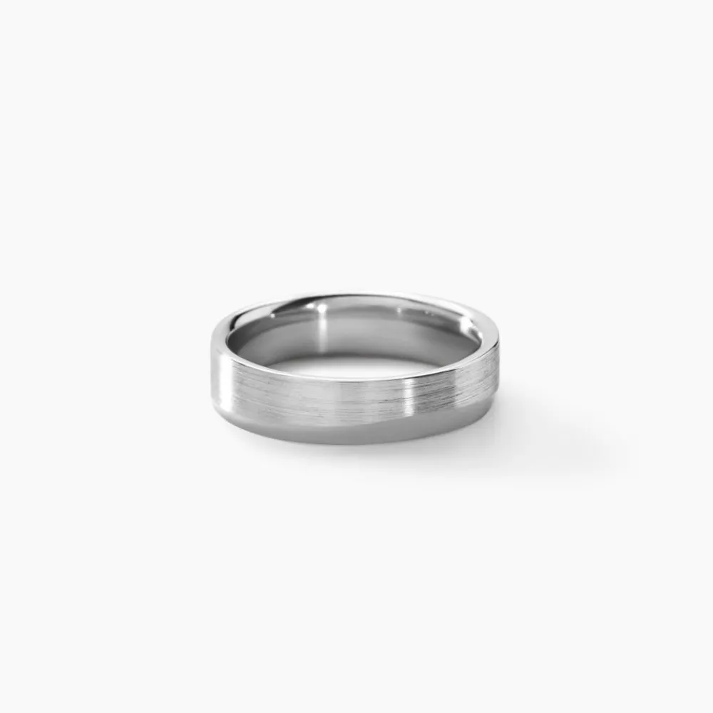 Alliance Anne-esther Ruban Plat Argent Blanc|Marc Orian New