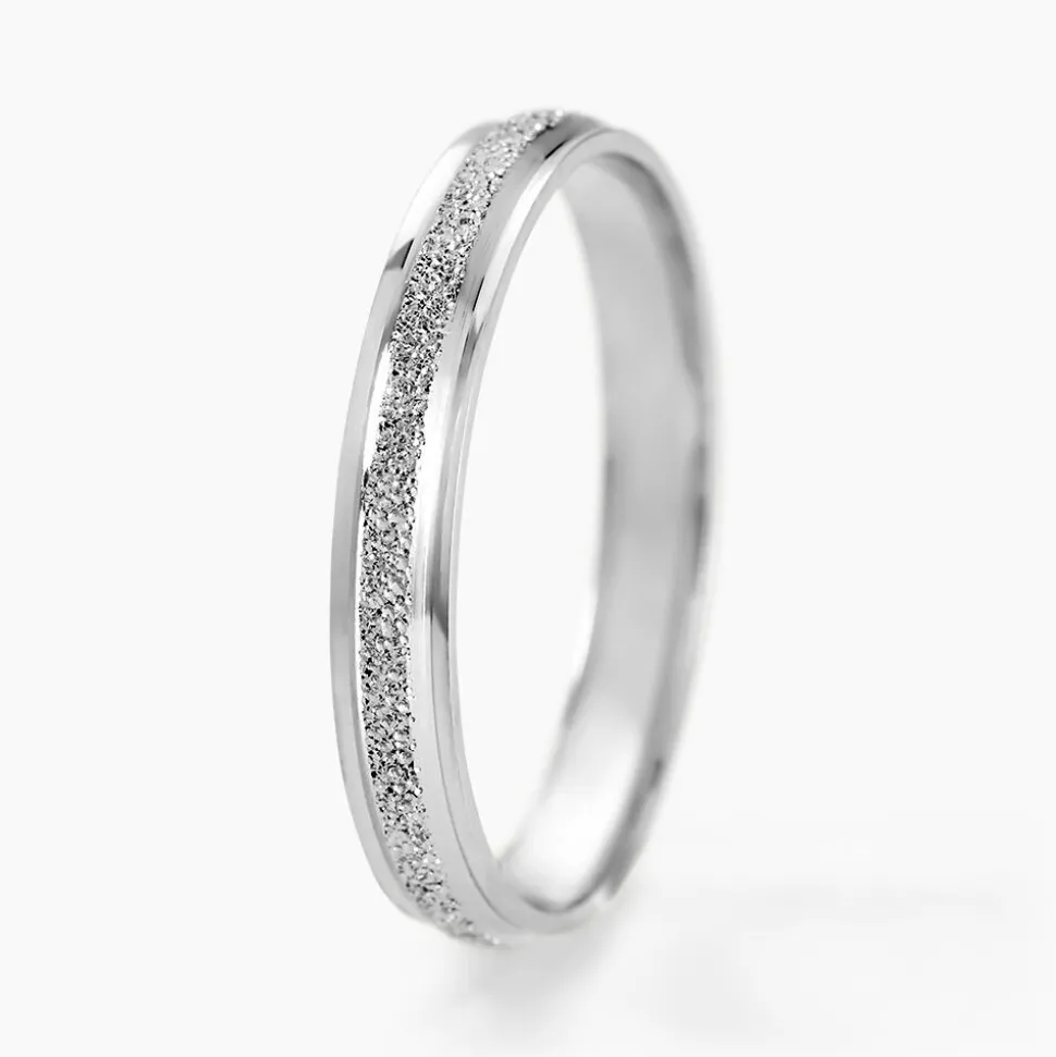 Alliance Caroline Sablee Demi Jonc Classique Or Blanc