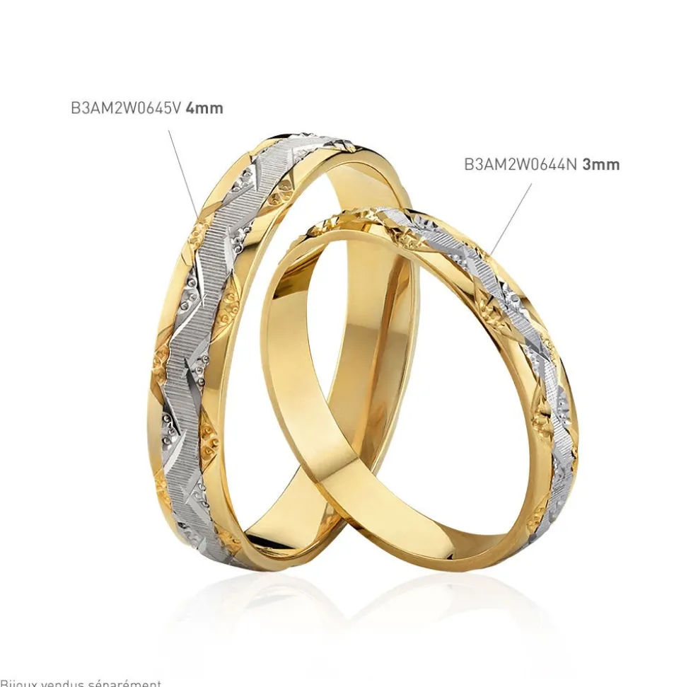 Alliance Clotilde Demi Jonc Classique Or Bicolore