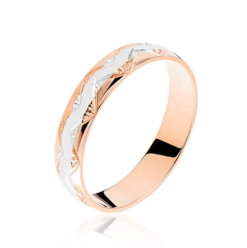 Alliance Clotilde Ruban Plat Or Bicolore