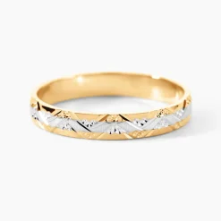 Alliance Clotilde Ruban Plat Or Bicolore