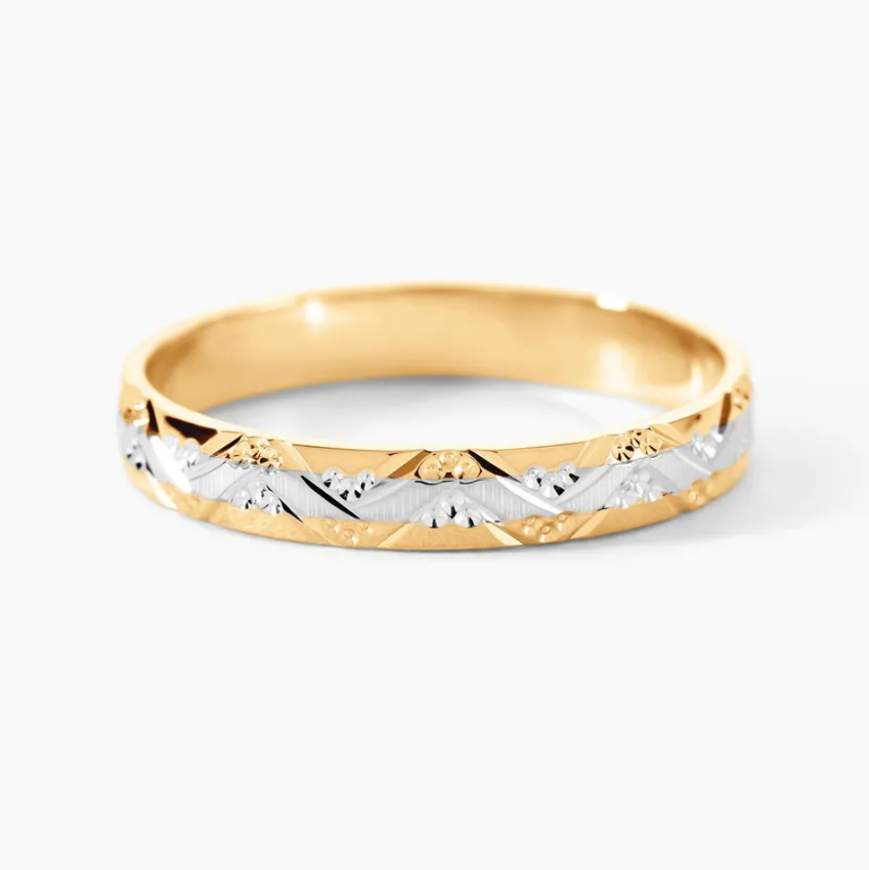 Alliance Clotilde Ruban Plat Or Bicolore