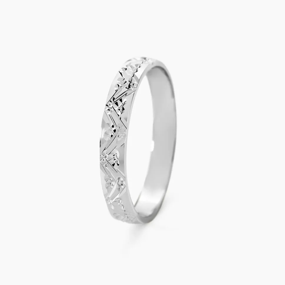 Alliance Clotilde Ruban Plat Or Blanc