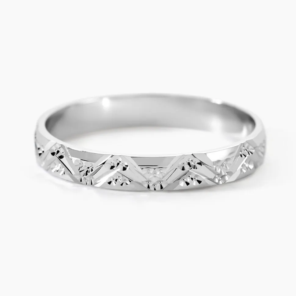 Alliance Clotilde Ruban Plat Or Blanc