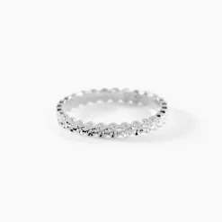 Alliance Dentelle 2 Rangs Diamantee Or Blanc