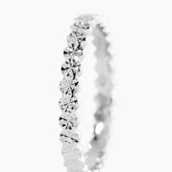 Alliance Dentelle 2 Rangs Diamantee Or Blanc