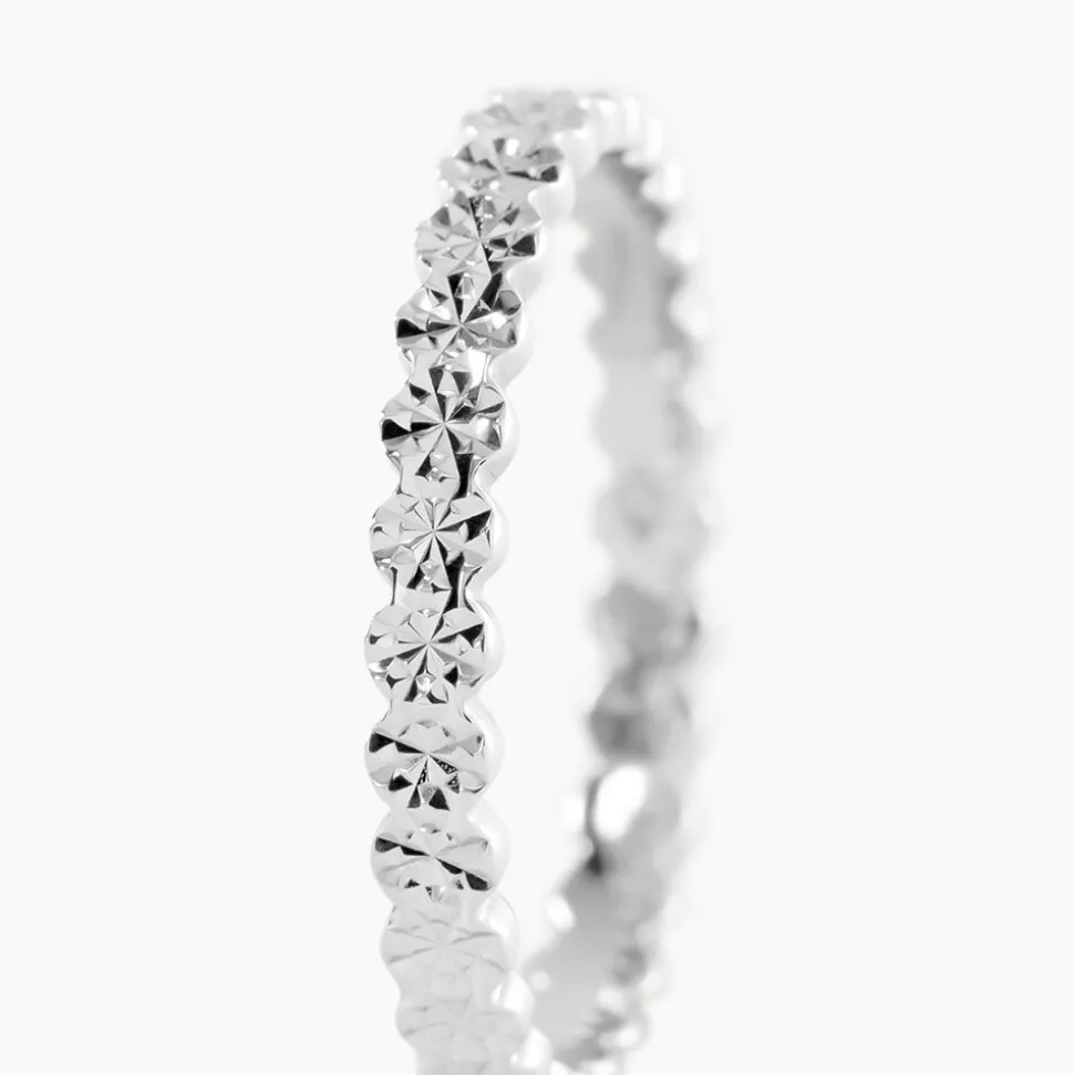 Alliance Dentelle 2 Rangs Diamantee Or Blanc
