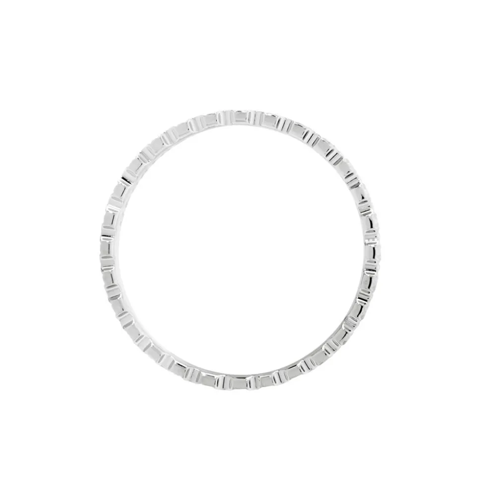 Alliance Dentelle 2 Rangs Diamantee Or Blanc