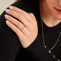 Alliance Effet Epi Mat Ruban Plat Or Bicolore|Marc Orian Outlet