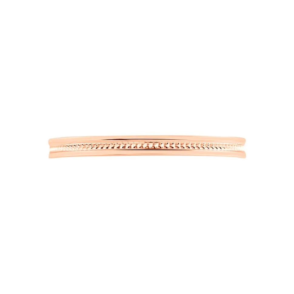 Alliance Effet Perle Ruban Plat Or Rose
