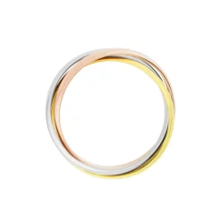 Alliance Entrelace Demi Jonc Classique Or Tricolore