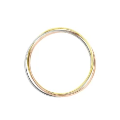 Alliance Entrelacee Ruban Plat Or Tricolore