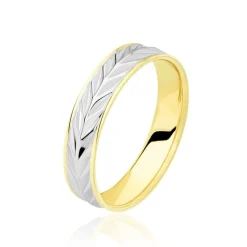 Alliance Epi Fantaisie Ruban Plat Or Bicolore