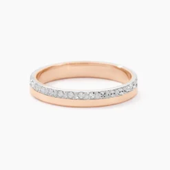 Alliance Fantaisie Diamantee Ruban Plat Or Bicolore