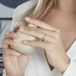 Alliance Fantaisie Diamantee Ruban Plat Or Blanc|Marc Orian Online