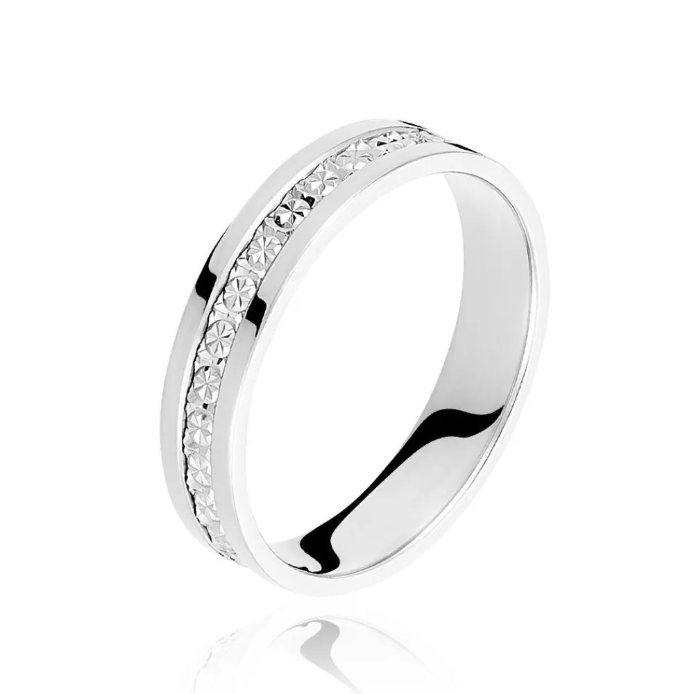 Alliance Fantaisie Diamantee Ruban Plat Or Blanc|Marc Orian Online