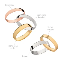 Alliance Fantaisie Diamantee Ruban Plat Or Blanc