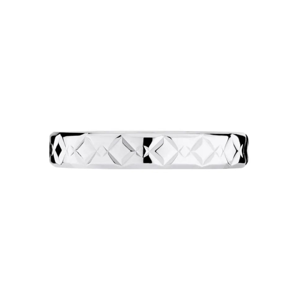 Alliance Fantaisie Ruban Plat Or Blanc