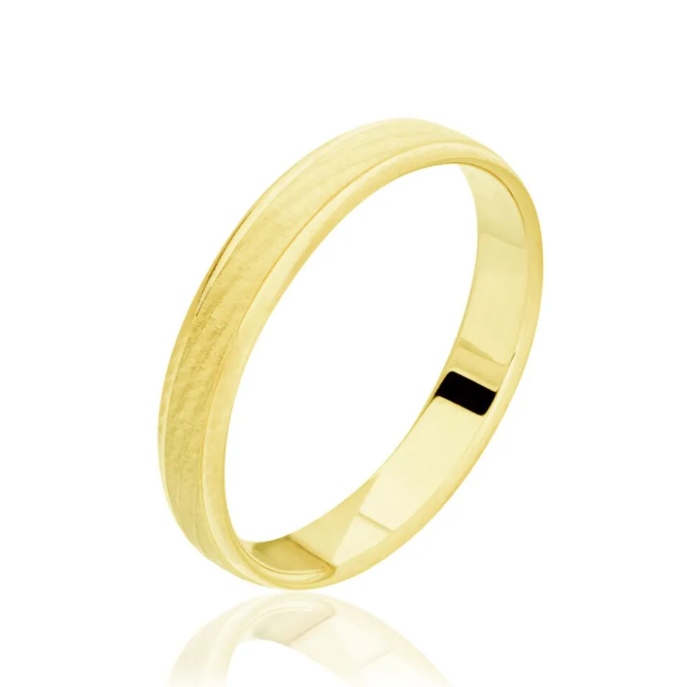 Alliance Fantaisie Sable Demi Jonc Classique Or Jaune