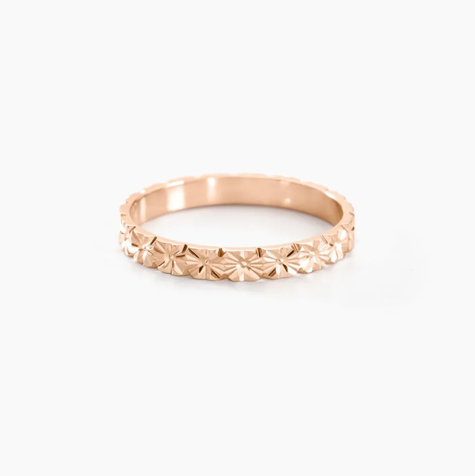 Alliance Fleur Diamantee Ruban Plat Or Rose