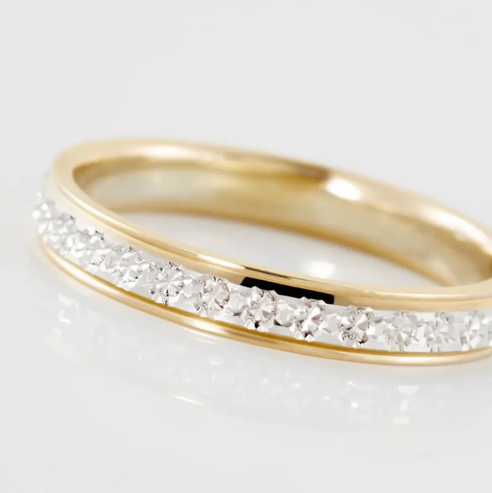 Alliance Grain De Folie Diamantee Ruban Plat Or Bicolore