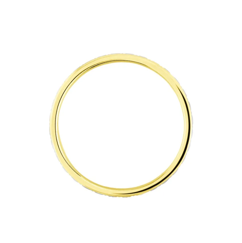Alliance Grain De Folie Diamantee Ruban Plat Or Bicolore