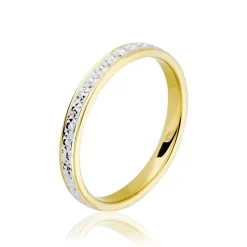Alliance Grain De Folie Diamantee Ruban Plat Or Bicolore