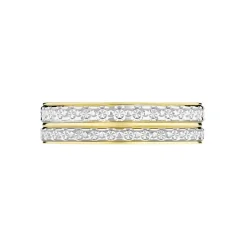 Alliance Grain De Folie Diamantee Ruban Plat Or Bicolore