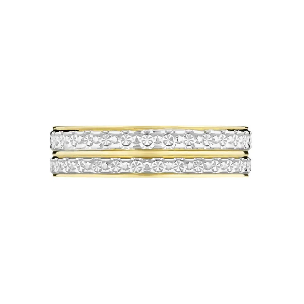 Alliance Grain De Folie Diamantee Ruban Plat Or Bicolore