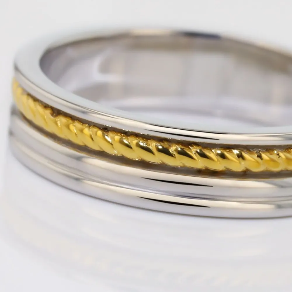Alliance Leandro Ruban Argent Bicolore|Marc Orian Outlet