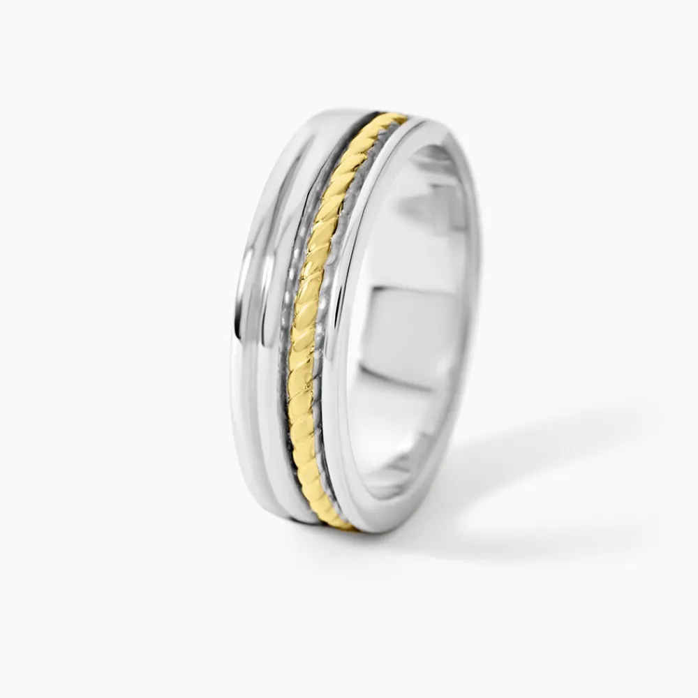 Alliance Leandro Ruban Argent Bicolore|Marc Orian Outlet