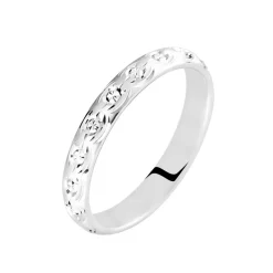 Alliance Marguerite Demi Jonc Classique Or Blanc