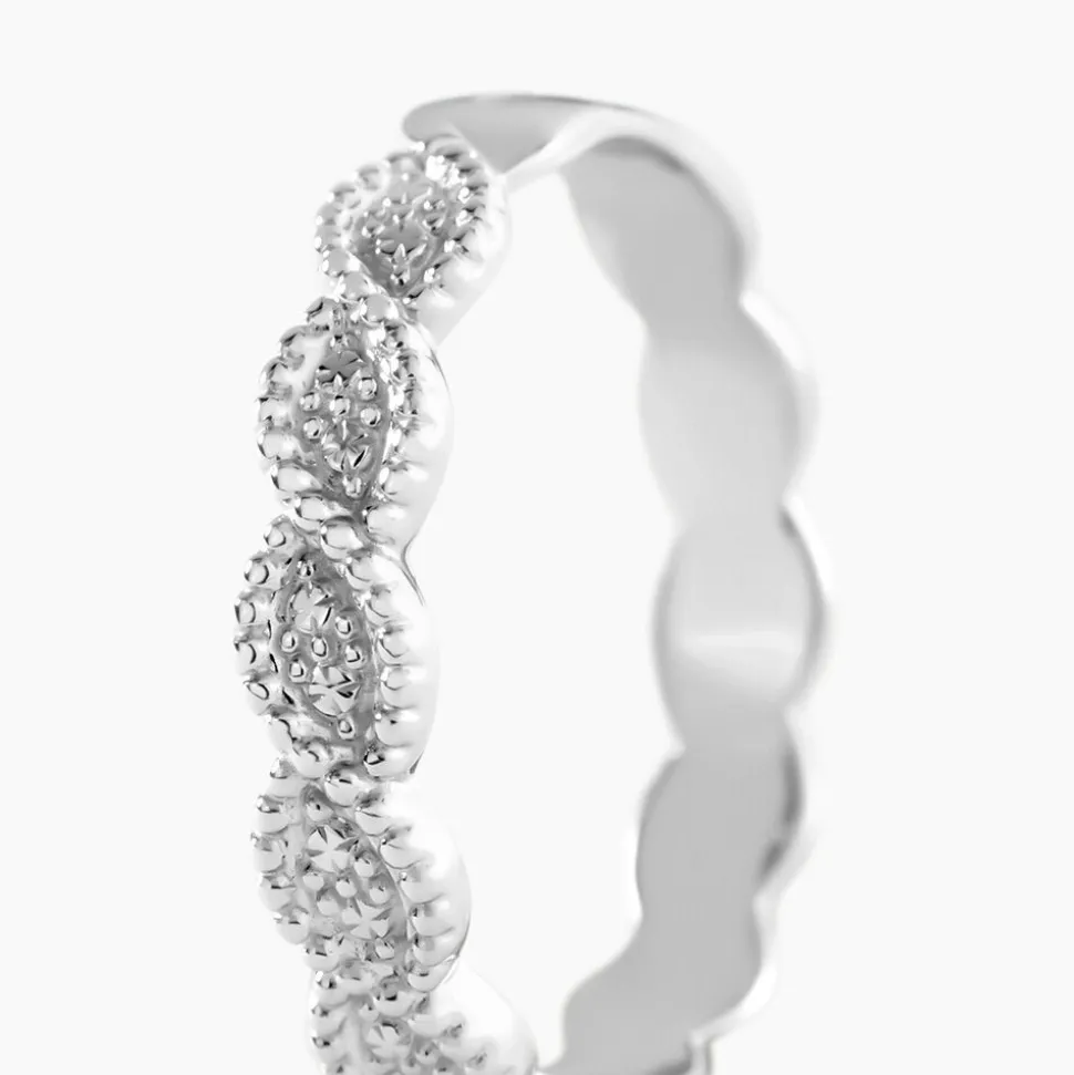 Alliance Marielle Ruban Plat Or Blanc