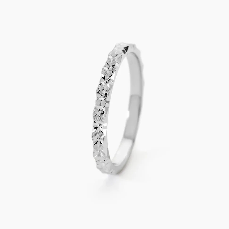 Alliance Marziale Ruban Plat Or Blanc