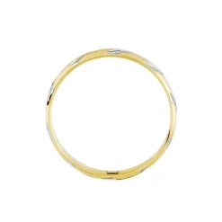 Alliance Strie Fantaisie Demi Jonc Classique Or Bicolore