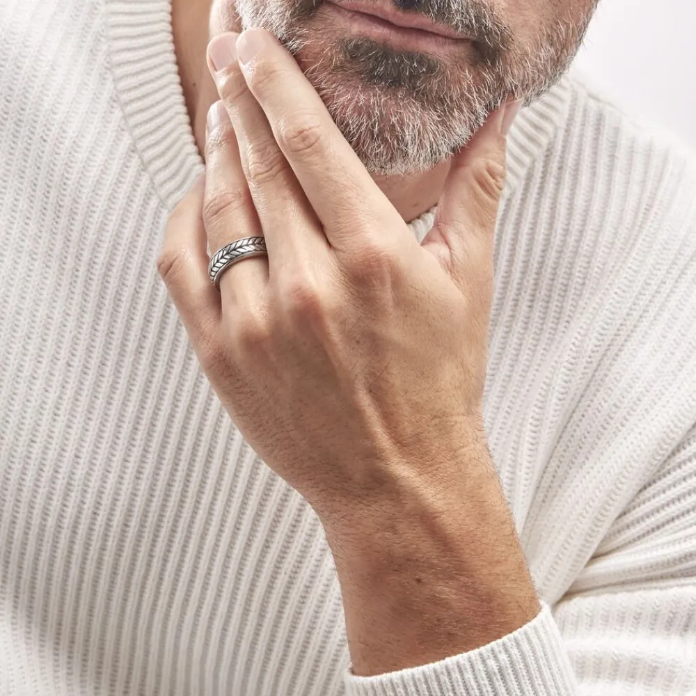 Bague Acier Blanc Gordon|Marc Orian Discount