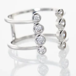 Bague Ajustable Janvier Argent Oxydes De Zirconium
