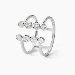 Bague Ajustable Janvier Argent Oxydes De Zirconium