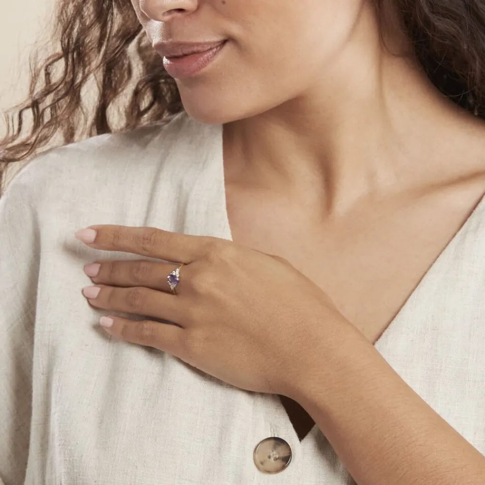 Bague Anaid Or Jaune Amethyste Et Oxyde De Zirconium|Marc Orian Outlet
