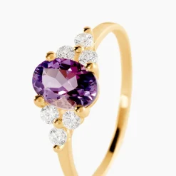 Bague Anaid Or Jaune Amethyste Et Oxyde De Zirconium|Marc Orian Outlet