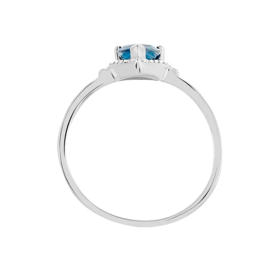 Bague Anatolie Or Blanc Topaze Et Oxyde De Zirconium