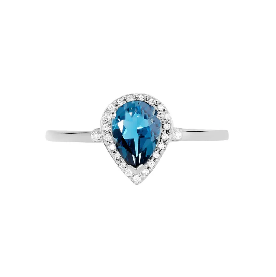 Bague Anatolie Or Blanc Topaze Et Oxyde De Zirconium