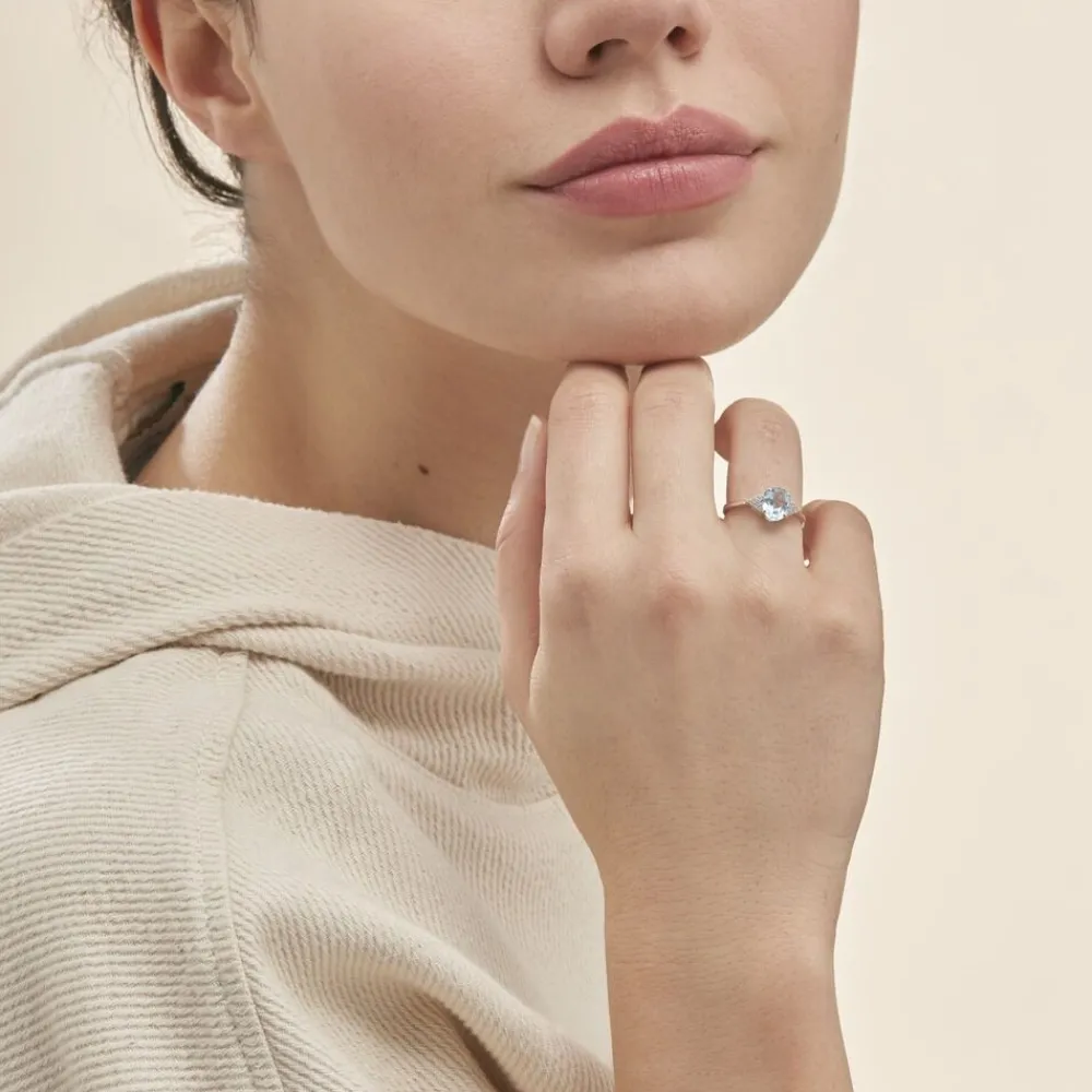 Bague Andreani Or Blanc Topaze Et Oxyde De Zirconium|Marc Orian Discount