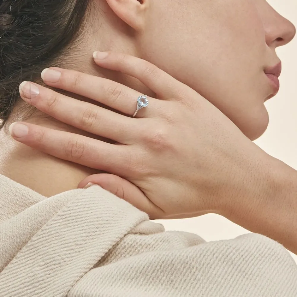 Bague Andreani Or Blanc Topaze Et Oxyde De Zirconium|Marc Orian Discount