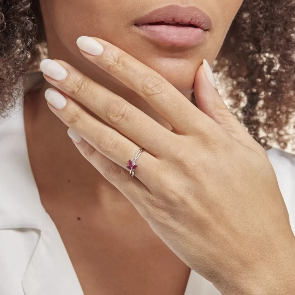 Bague Angie Or Blanc Rubis Et Diamant|Marc Orian Discount