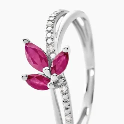 Bague Angie Or Blanc Rubis Et Diamant|Marc Orian Discount