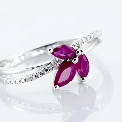Bague Angie Or Blanc Rubis Et Diamant|Marc Orian Discount