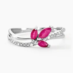 Bague Angie Or Blanc Rubis Et Diamant|Marc Orian Discount