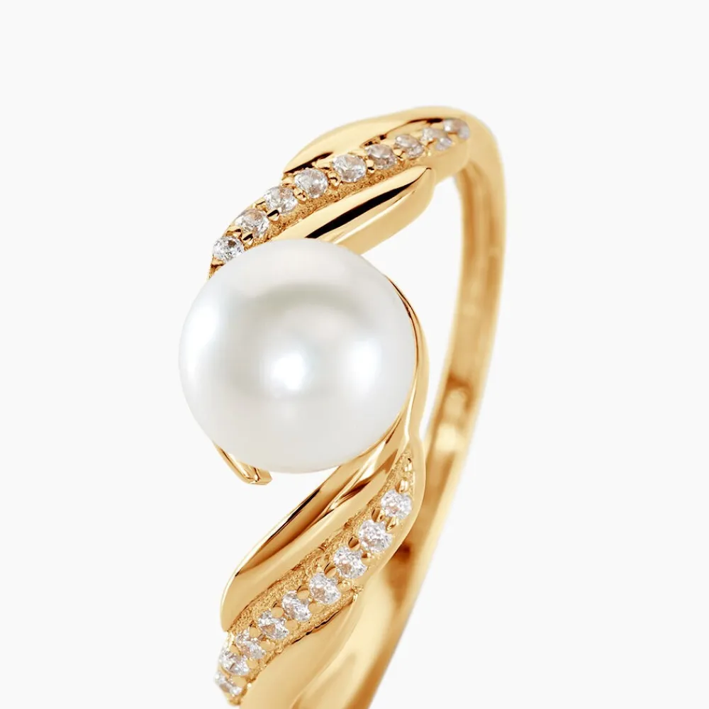 Bague Antoinette Or Jaune Perle De Culture Et Oxyde De Zirconium|Marc Orian Outlet