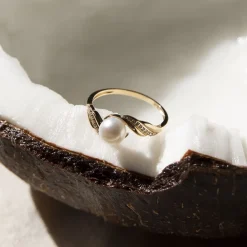 Bague Antoinette Or Jaune Perle De Culture Et Oxyde De Zirconium|Marc Orian Outlet